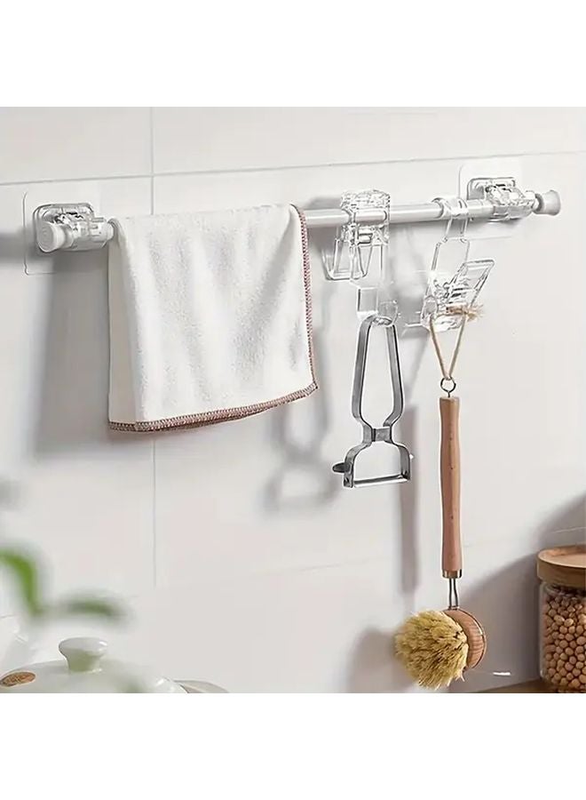 6 قطع هواك ستارة بسيطة بيضاء ذاتية اللصق قابلة للتعديل بدون حفر للتركيب - Image 4