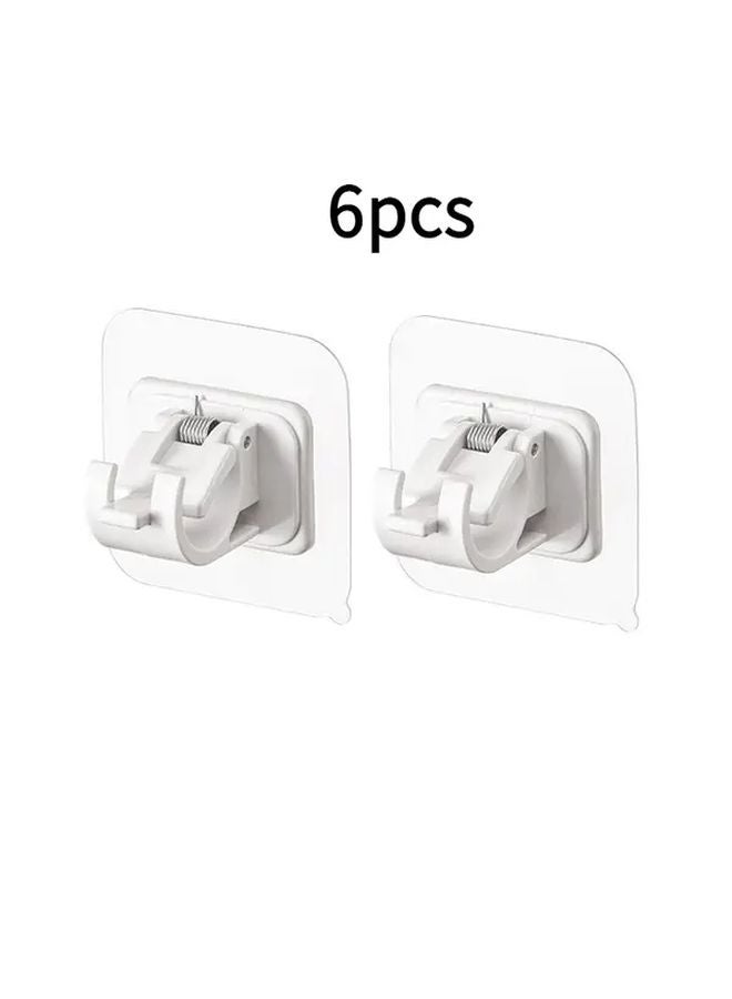 6 قطع هواك ستارة بسيطة بيضاء ذاتية اللصق قابلة للتعديل بدون حفر للتركيب - Image 1