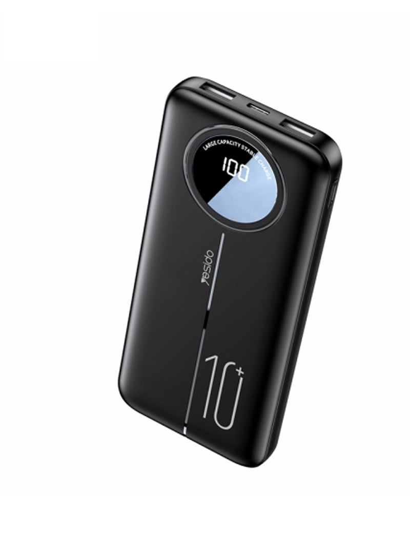 Yesido 10000mAh YP40 Power Bank Digital Display Dual USB Output 2A Max Black - Image 2