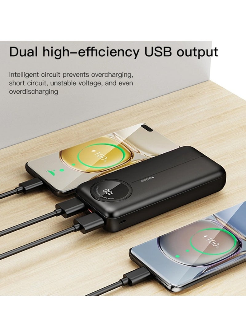 Yesido 10000mAh YP40 Power Bank Digital Display Dual USB Output 2A Max Black - Image 5