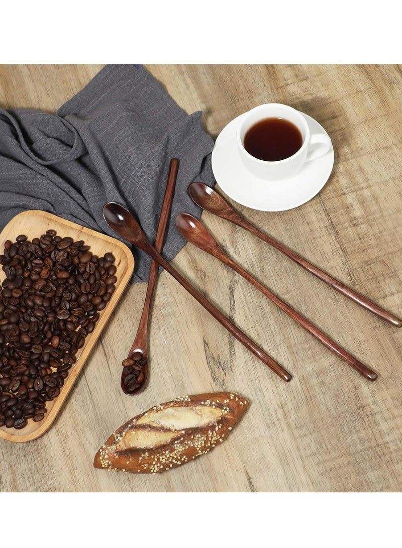 Oasisgalore 4 Pack 9" Small Wooden Spoons for Eating, Stirring, Dessert, and Tasting, Ideal for Cooking and Beverages - Image 2
