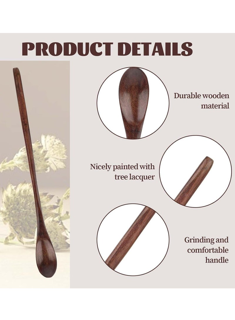Oasisgalore 4 Pack 9" Small Wooden Spoons for Eating, Stirring, Dessert, and Tasting, Ideal for Cooking and Beverages - Image 4