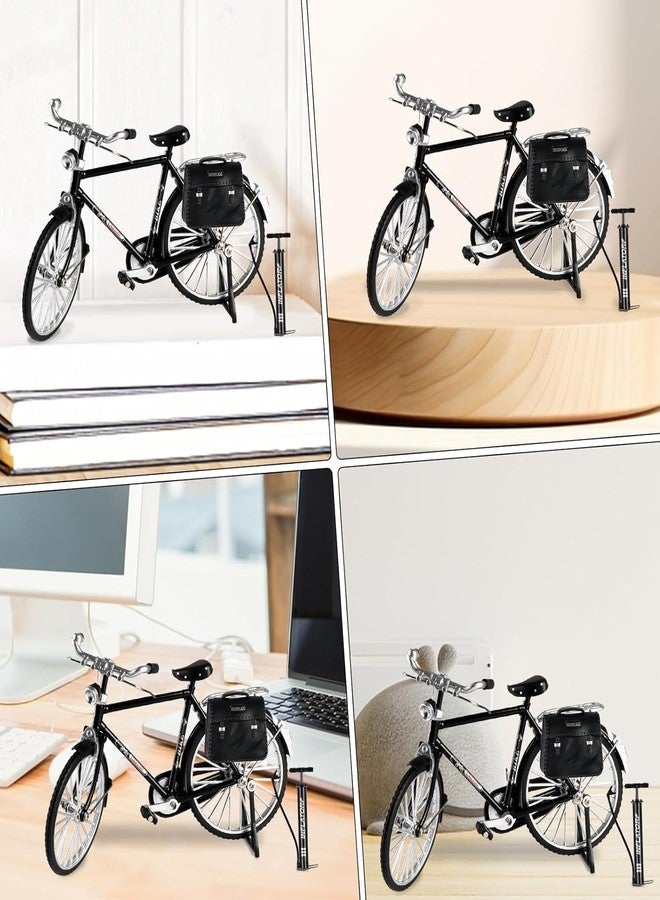CIRBOX Vintage Classic Bicycle Model Toy - Retro Metal Die-Cast Cycle with Pump & Briefcase Bag | Collectible Miniature Bike Showpiece for Home & Office Décor - Image 4