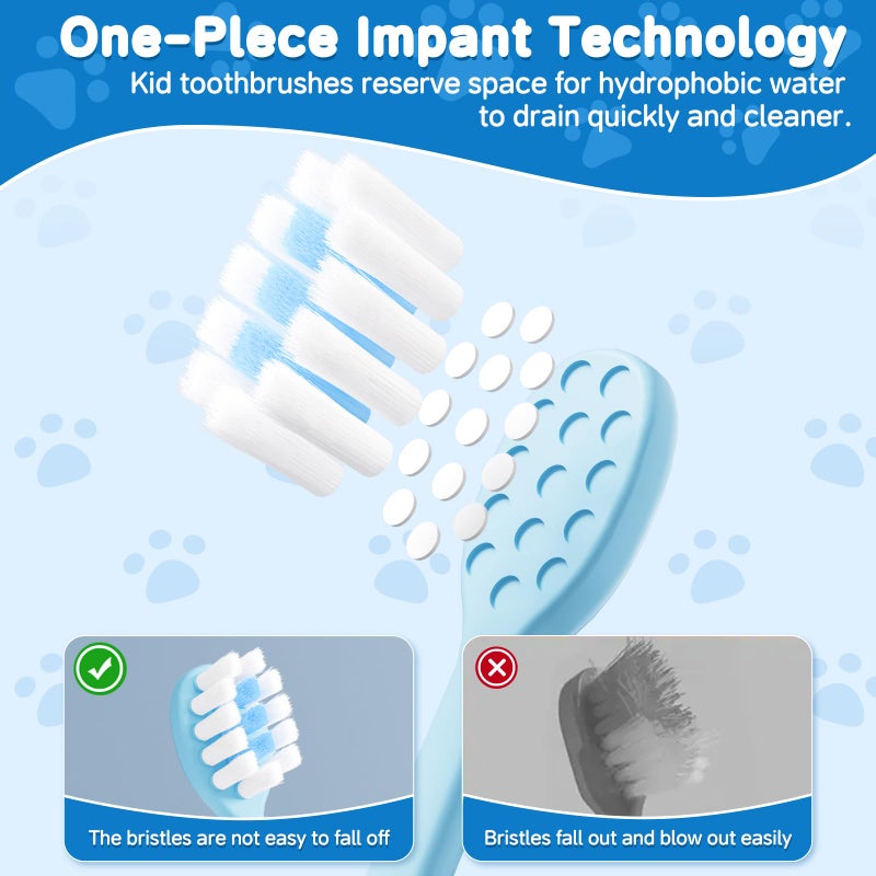 RoseFish 8 Pack Kids Toothbrushes Extra Soft Toddler Toothbrush 2-8 Years Children Manual Toothbrushes for Clean Teeth Cute Kid Toothbrushes Make Your Toddler Love Brushing Teeth - Image 2