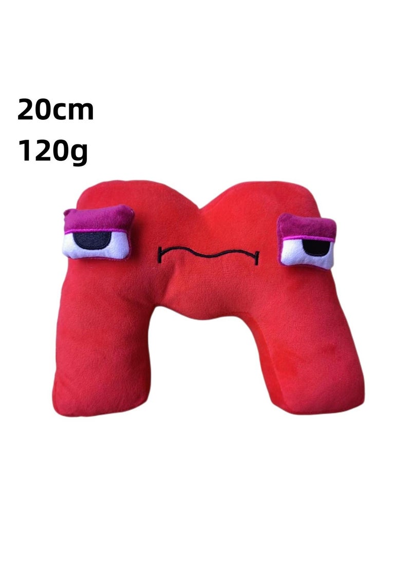 1-Pieces Alphabet Doll Funny Emojis Cotton Number Plush Toy Red-M 