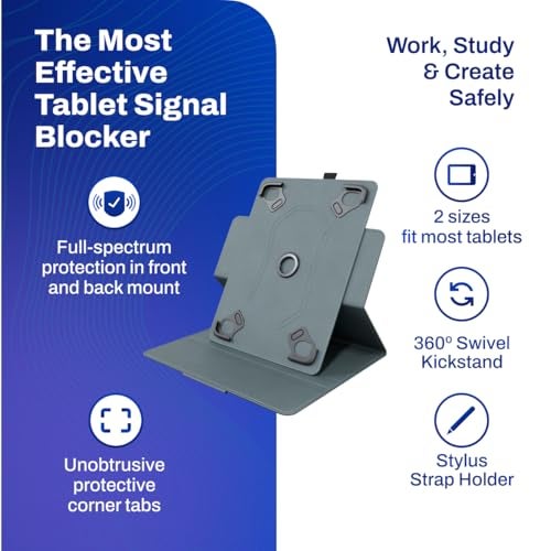 DefenderShield Tablet EMF Blocker Shield Case – Tablet & iPad Case with 360° Kickstand – Universal Fit Defender Shield EMF Protection Cases – Secure Grip & Durable Protection from Radiation (Large) - Image 2