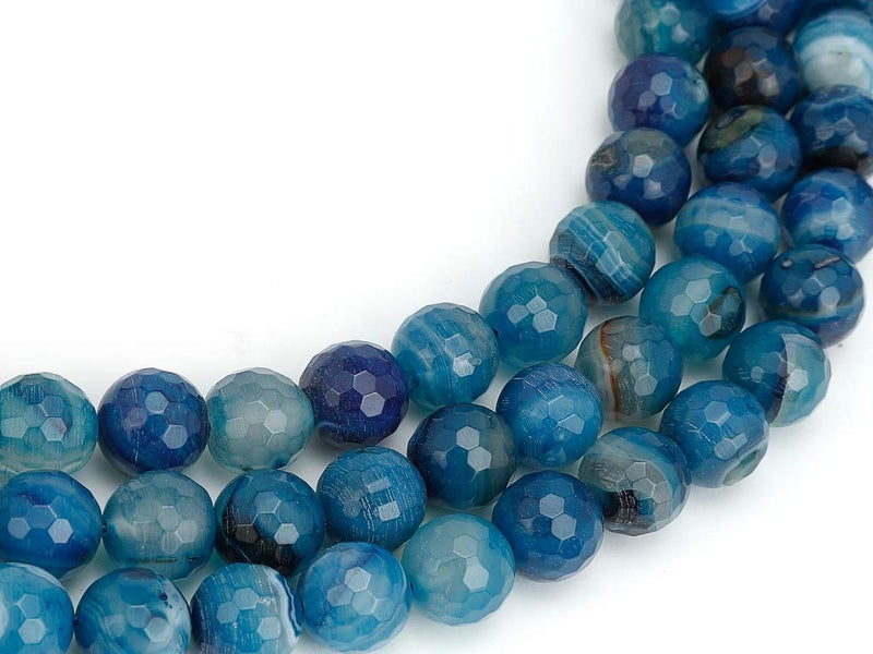 sstringz 16 mm Blue Shades Agate Quarts Semi Precious Bead AQSP236 - Image 1