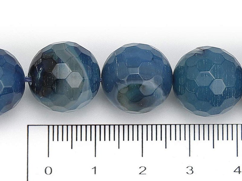 sstringz 16 mm Blue Shades Agate Quarts Semi Precious Bead AQSP236 - Image 3