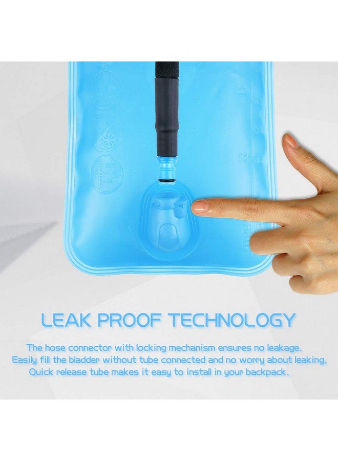 LANNEY 2L Hydration Bladder 2 Liter 70oz Water Bladder Reservoir Leak Proof Water Storage Bladder Bag with Insulated Tube, Hydration Pack Bladder Replacement for Backpacks Hiking Camping Running Biking - Image 3