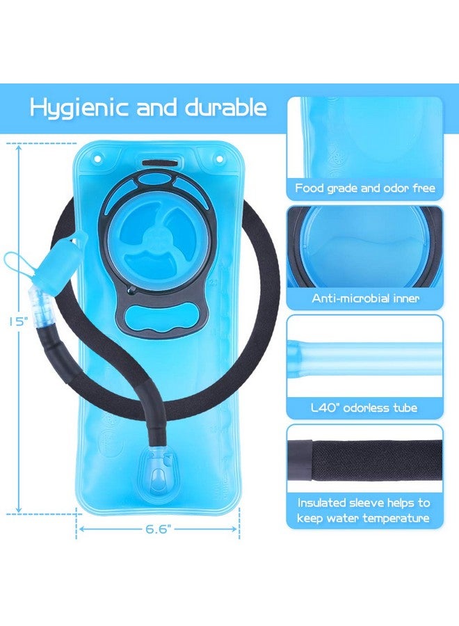 LANNEY 2L Hydration Bladder 2 Liter 70oz Water Bladder Reservoir Leak Proof Water Storage Bladder Bag with Insulated Tube, Hydration Pack Bladder Replacement for Backpacks Hiking Camping Running Biking - Image 2