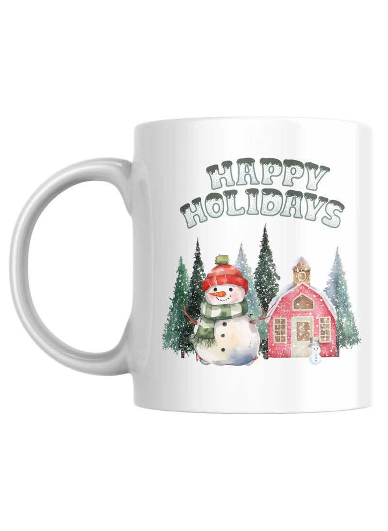 Happy Holidays Ceramic Christmas Mug with Snowman and House Design, 11oz, Gift for Christmas, Winter Holidays, Secret Santa, Man, Woman, Friend, Colleague, Teacher - pzsku/Z8E7BA97E89F5EDE9ABCAZ/45/_/1733840450/67945fa2-236d-45b6-8522-b25e0d349300