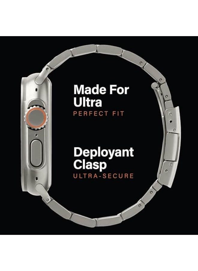 سوار ساعة تيتانيوم T01 (ماكس) - يناسب ساعات أبل ألترا وألترا 2 (49 مم) - سوار ساعة أبل تيتانيوم قابل للتعديل مع مشبك آمن - سوار فاخر بلون متناسق مع قبضة مريحة - Image 3