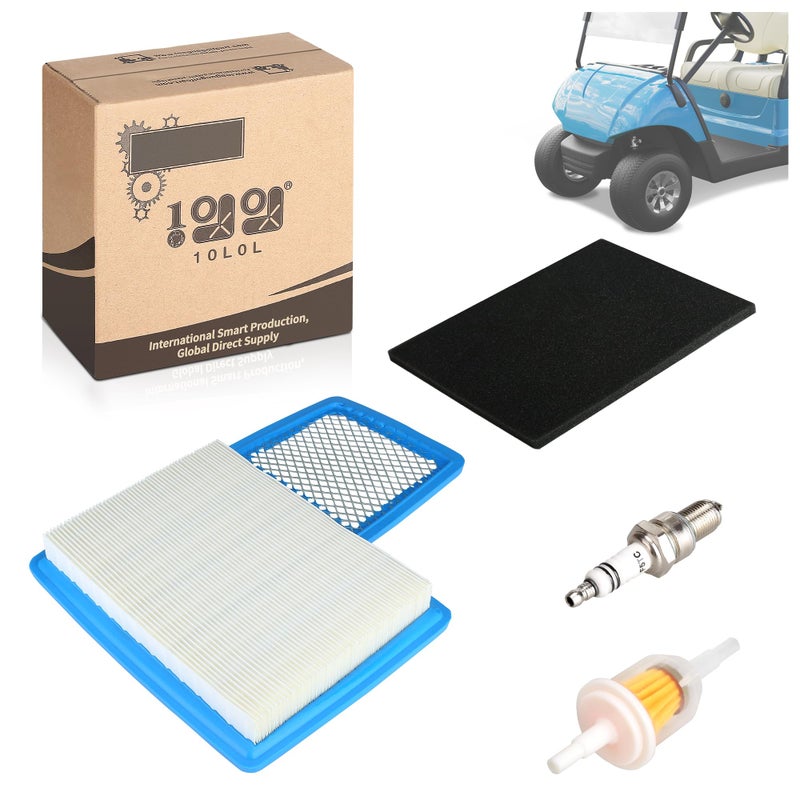 10L0L Golf Cart Tune Up Kit for Yamaha G16G19G20G21G22 and Yamaha G29 Drive Gas 4 Cycle Models with 301cc357cc Engines with Air Filter PreFilter Fuel Filter Spark Plug
