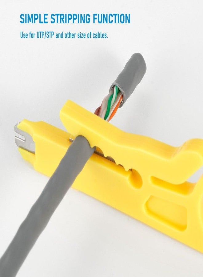 XIKKART 2Pcs Mini Wire Stripper Crimper Pliers for RJ45 Cat5 Network, Data Telephone, Computer UTP Cable - Crimping Tool, Stripping Cutter, Punch Down Cutter - Image 3