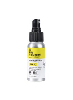 raw elements Raw Elements Face  Body Spray SPF 50 AllNatural Mineral Sunscreen  Reef Safe Water Resistant Broad Spectrum UVAUVB Protection Safe For All Ages Travel Size 2oz 