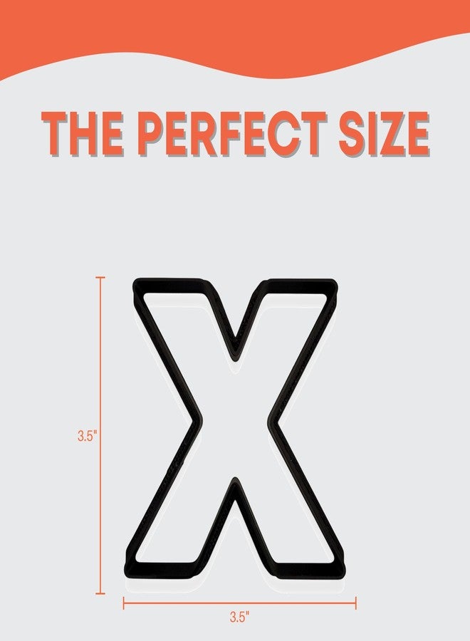 Bundle of Fun X Capital Block Letter Cookie Cutter with Easy to Push Design (3.5 inch) - Image 2