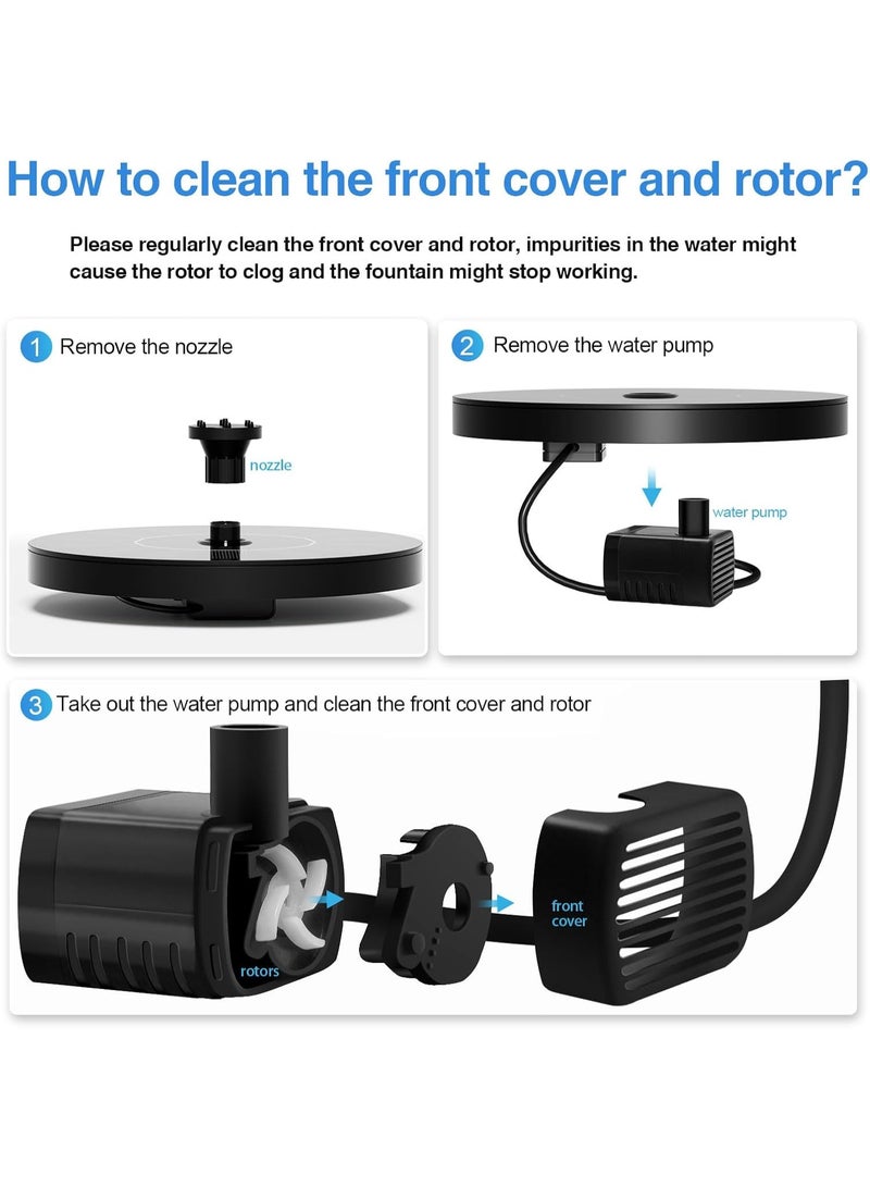 jaexest 1W Solar Fountain Pump - Floating Solar Powered Water Fountain with Nozzles for Bird Bath, Garden, Pond, Pool & Fish Tank, Eco-Friendly Outdoor Water Feature, Black - Image 3