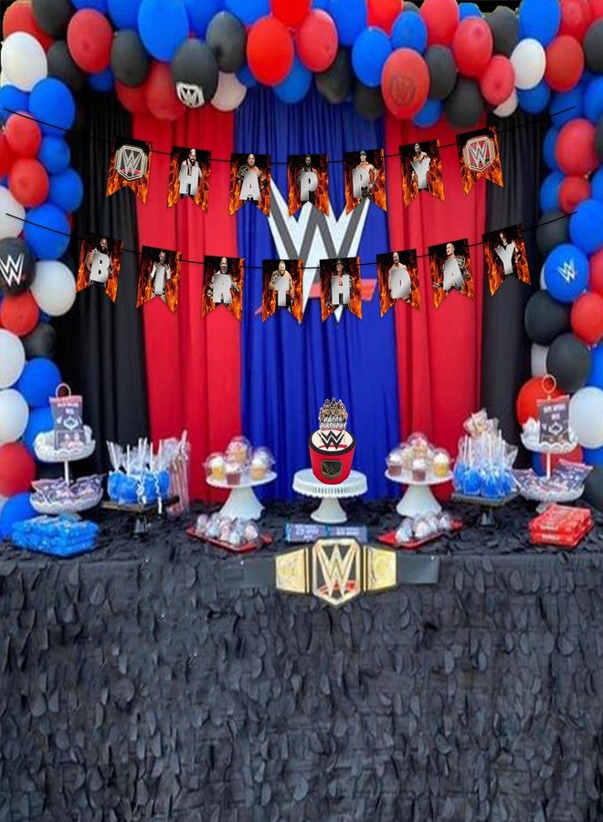 سيال لافتة عيد ميلاد سعيد من WWE - زينة حفلات للكبار - لوازم حفلات عيد ميلاد متينة وقابلة لإعادة الاستخدام - ديكور مثالي لأعياد ميلاد الأولاد والبنات والرجال والنساء - لافتة احتفال داخلية وخارجية - Image 5