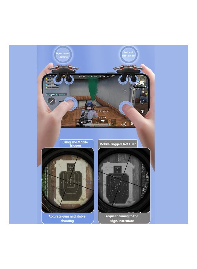 Mobile Game Triggers, Joystick Aim & Fire Button for iPhone and Android, 6-Finger Operation, Sensitive Shooting, Compatible with PUBG, Fortnite, Call of Duty, and More (Brown, 2 Pack)  - Image 2