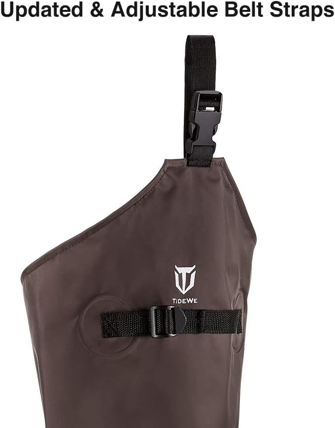 TIDEWE Hip Wader, Lightweight Hip Boot For Men and Women, 2-Ply PVC/Nylon Fishing Hip Wader (Green and Brown) - Image 3