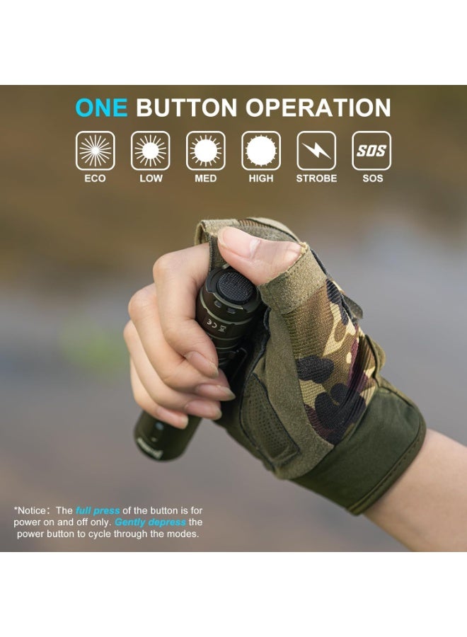 WUBEN C3 Torch Light 1200 Lumen led Rechargeable Flashlights 6 Modes Powerful Torch Super Bright, IP68 Water Resistant, Best for Camping, Outdoor, Emergency, Everyday Carry, Tool Gifts for Men (Khaki) - Image 4