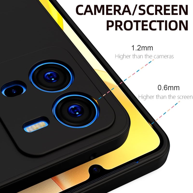 Back Cover Case Compatible with Vivo V25 / Vivo V25E Soft Silicone Gel Rubber Shockproof Matte Finish Inner Cloth Lining with Camera Protection (Black) - Image 2
