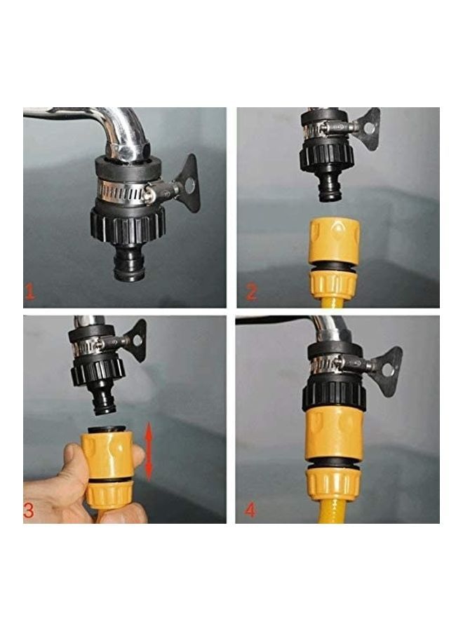 Loquat 3-Piece Hose Pipe Tap Set Yellow/Black - Image 2