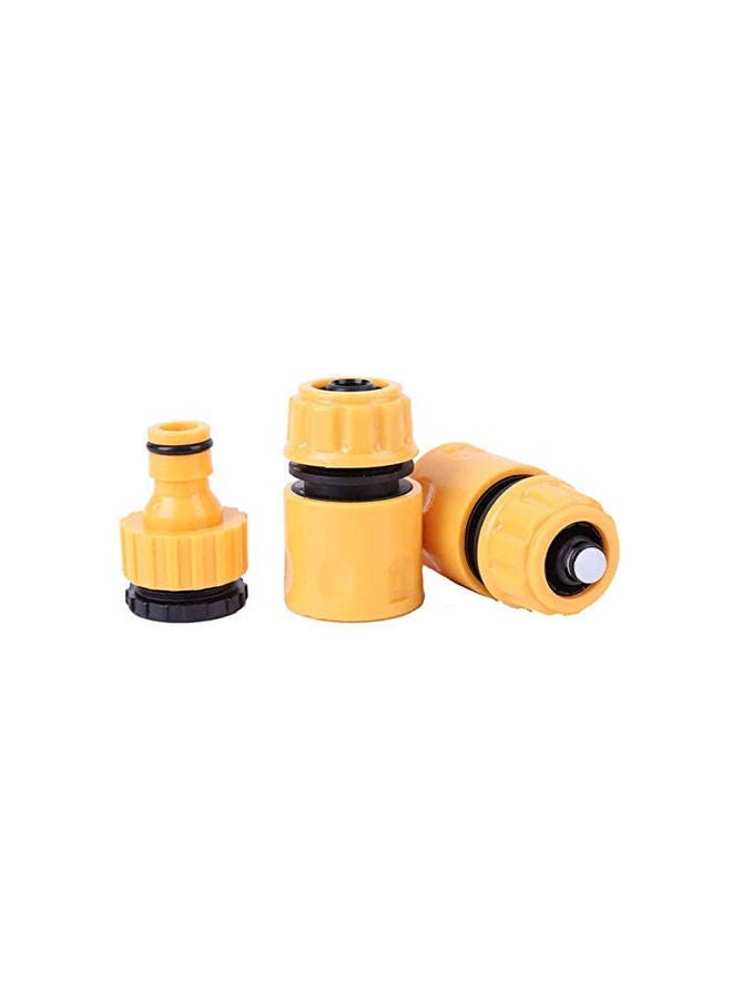 Loquat 3-Piece Hose Pipe Tap Set Yellow/Black - Image 1