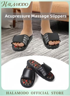 HALAMODO Acupressure Massage Slippers Pressure Point Massage Mat Slippers Foot Massager Shoes for Heel Pain Tension Relief Foot Reflexology Sandals Relaxation Gifts for Mom & Dad & Parents  - Image 1