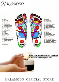 HALAMODO Acupressure Massage Slippers Pressure Point Massage Mat Slippers Foot Massager Shoes for Heel Pain Tension Relief Foot Reflexology Sandals Relaxation Gifts for Mom & Dad & Parents  - Image 5