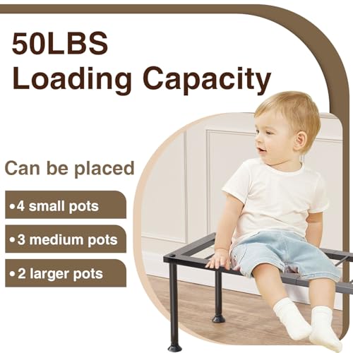 Josmimic 1 Tier Plant Stand: Ladder Plant Holder - Metal Flower Pot Stand - Heavy Duty Flower Rack for Living Room Patio Garden Corner Balcony and Courtyard. - Image 3