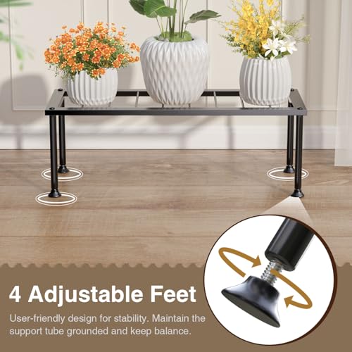 Josmimic 1 Tier Plant Stand: Ladder Plant Holder - Metal Flower Pot Stand - Heavy Duty Flower Rack for Living Room Patio Garden Corner Balcony and Courtyard. - Image 4