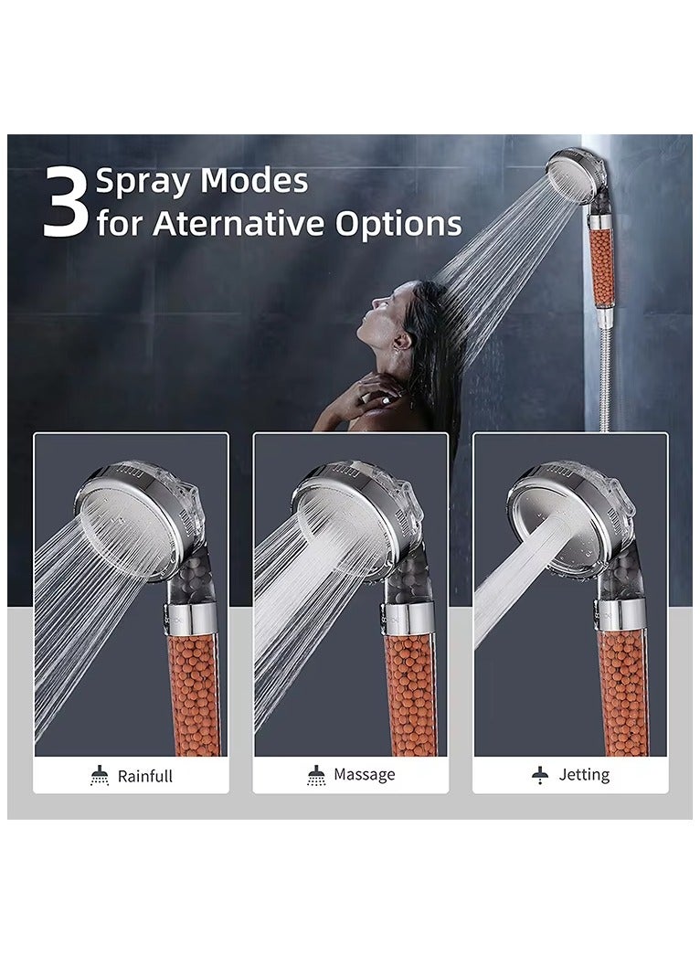 Handheld Bath Shower Head and Water Filter – High Pressure, Chlorine Removal, Shower Filter for Hair Loss & Hard Water, 3 Spray Modes, Jet Nozzle, Easy Installation  - Image 2