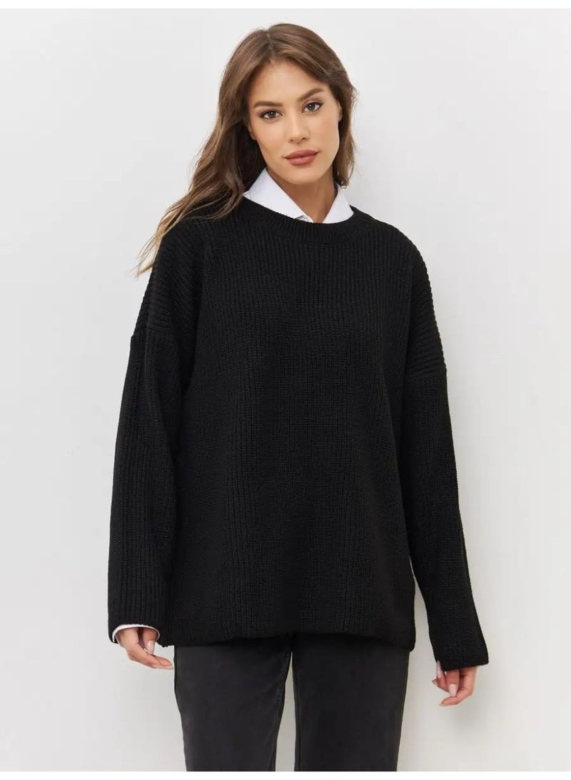 NIBEMINENT Loose round Ne Knitted Sweater Women's Comfortable Sle Long Sve Autumn Top Casual Boredom Sle Knitwear - Image 3