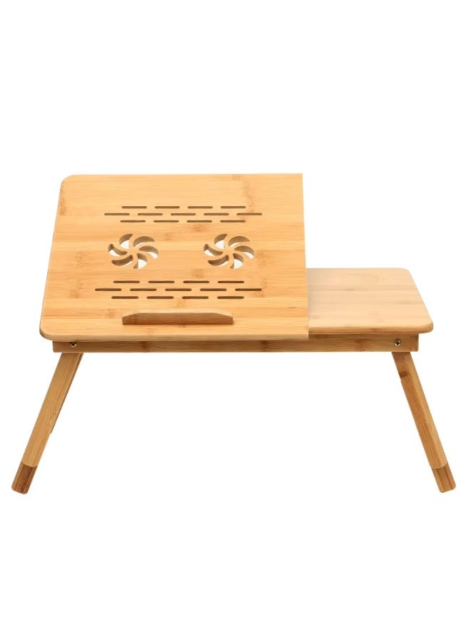 روبيك طاولة لابتوب خشبية مميزة فريدة من نوعها بمرواح تبريد قابلة للتعديل - Image 2