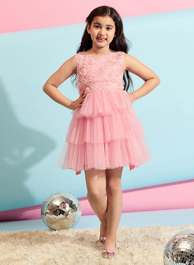 ستايلو بج فستان شبكي بتطريز زهور ستايلو باغ - Image 1