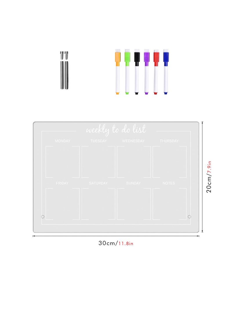 Acrylic Week Plan Desktop Memo Message Board Erasable Office Memo Writing Board - Image 1