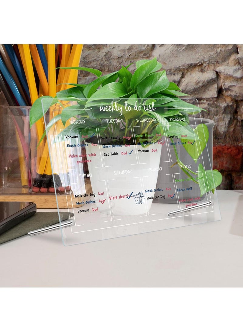 Acrylic Week Plan Desktop Memo Message Board Erasable Office Memo Writing Board - Image 2