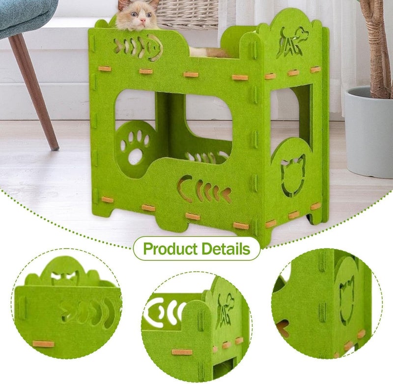 Felt Cat Bed to Assembly Household Outside Furniture Protection Pet Supplies Lounge Bed Kitten House for Resting, 52cmx29cmx53cm - Image 5