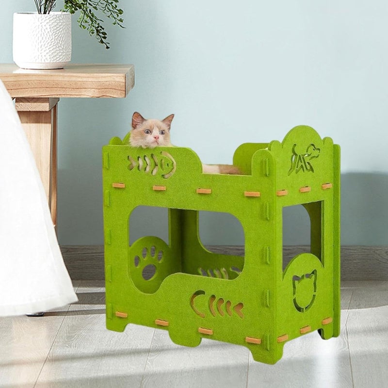 Felt Cat Bed to Assembly Household Outside Furniture Protection Pet Supplies Lounge Bed Kitten House for Resting, 52cmx29cmx53cm - Image 3