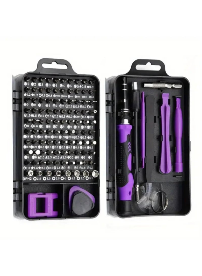 115 in 1 Precision Screwdriver Set Professional Magnetic Repair Tool Kit for Phone Computer Watch Laptop Xbox Macbook Game Console Eyeglass Electronic purple - Image 2