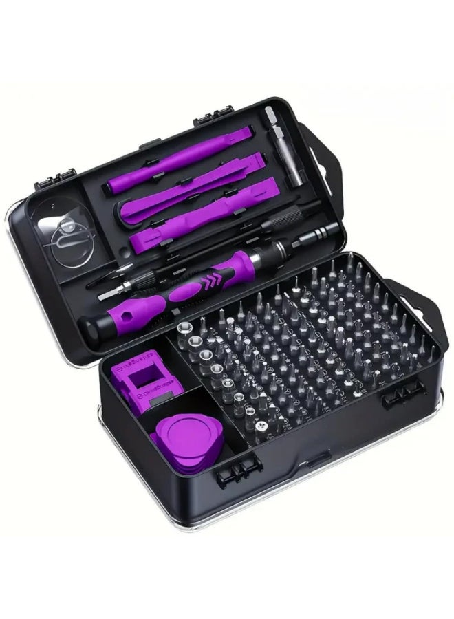 115 in 1 Precision Screwdriver Set Professional Magnetic Repair Tool Kit for Phone Computer Watch Laptop Xbox Macbook Game Console Eyeglass Electronic purple - Image 1