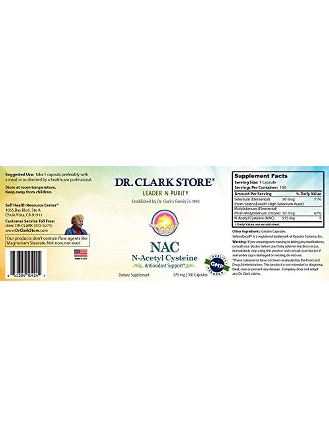 Dr Clark Store N Acetyl Cysteine 575 Mg 100 Gelatin Capsules - Image 5