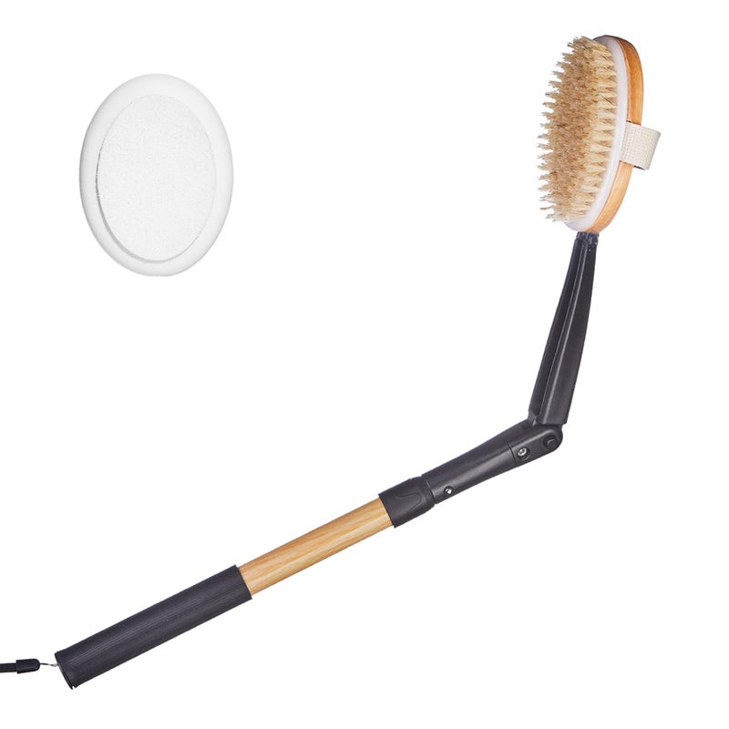 EASACE Long Handle Bath Body Brush Lotion Applicator for Back Scrubber Shower Brush with Soft Bristles for Wet or Dry
