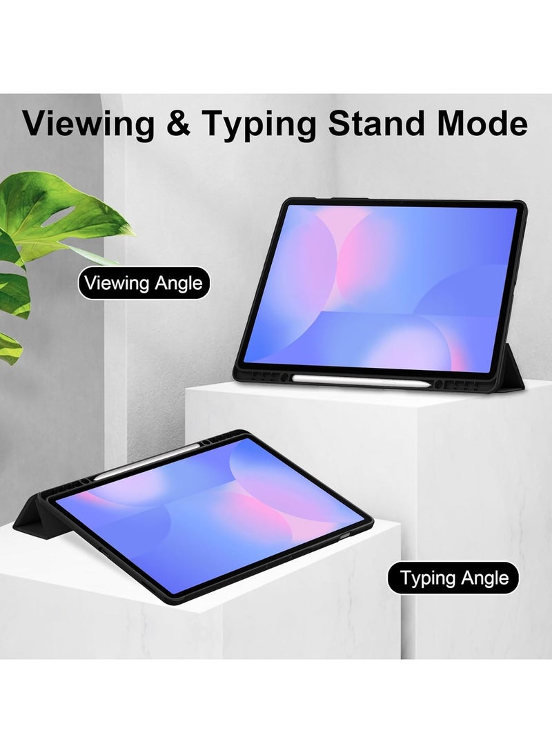 VKL Translucent Case Compatible with Samsung Galaxy Tab S10 FE Plus 13.1 Inch (2025) with Transparent Back Cover and Folding Stand Cover with Pen Holder, Automatic Sleep/wake-up (Black) - Image 3