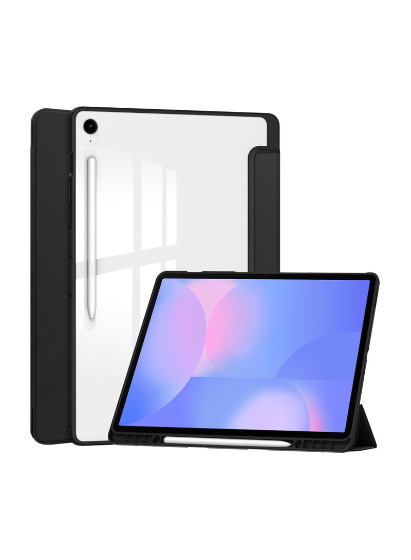 VKL Translucent Case Compatible with Samsung Galaxy Tab S10 FE Plus 13.1 Inch (2025) with Transparent Back Cover and Folding Stand Cover with Pen Holder, Automatic Sleep/wake-up (Black) - Image 1