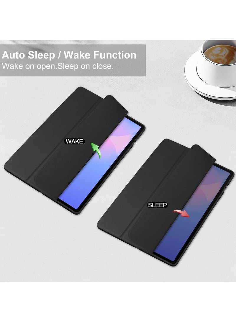 VKL Translucent Case Compatible with Samsung Galaxy Tab S10 FE Plus 13.1 Inch (2025) with Transparent Back Cover and Folding Stand Cover with Pen Holder, Automatic Sleep/wake-up (Black) - Image 2