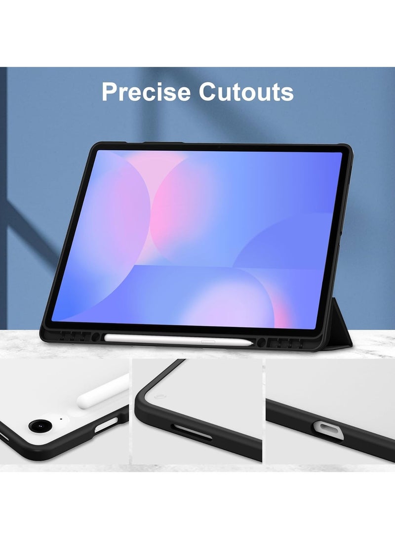 VKL Translucent Case Compatible with Samsung Galaxy Tab S10 FE Plus 13.1 Inch (2025) with Transparent Back Cover and Folding Stand Cover with Pen Holder, Automatic Sleep/wake-up (Black) - Image 4