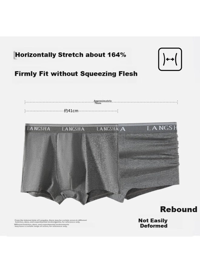LANG SHA Langsha Men's Underwear, Pure Cotton, 10a Antibacterial, With Mulberry Silk Gusset, Boxer Briefs, Men's Shorts, 4 Pairs, Size L - Image 5