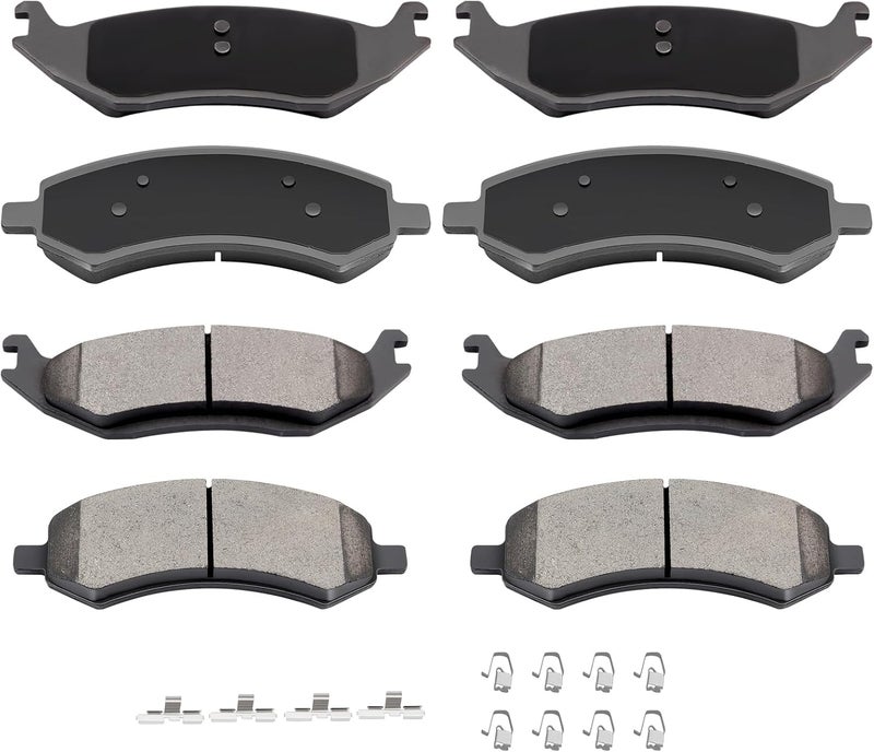 AUTOMUTO Ceramic Disc Brake Pads Kit - 8pcs Set for Chrysler Aspen, Dodge Durango, and Dodge Ram 1500 - Image 1